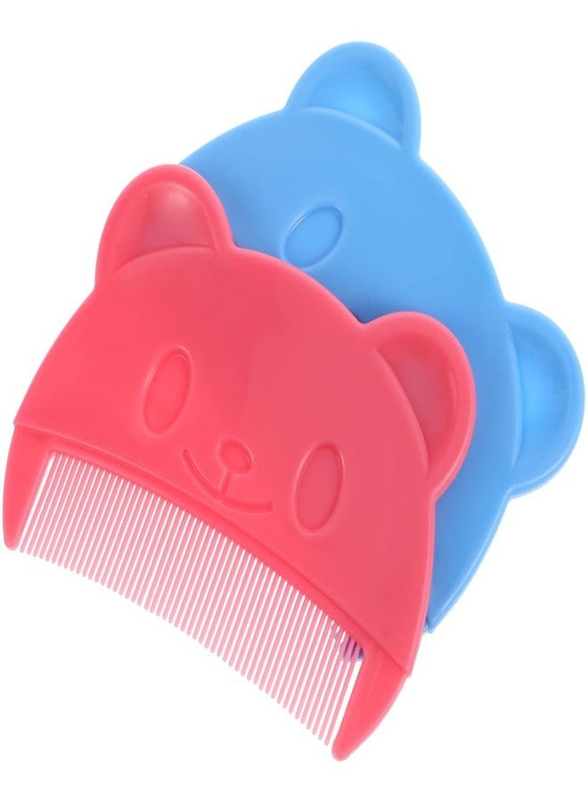VICASKY Cradle Cap Comb Brush Babies 2pcs Baby Hair Combs Plastic Cute Gentle Touch Easy To Hold Bear Shaped Bath Newborn Dandruff Kit Shampoo Treatment Set Fine Tooth Dandruff(Random Color） - Image 4